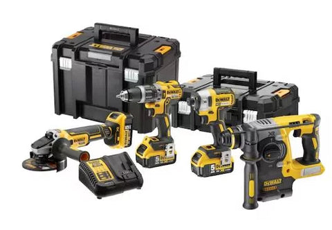 DCK429P3T-Σετ Γωνιακός Τροχός & Δραπα\βιδο & Κατσαβίδι & Σκαπτικό 18V με 3 Μπαταρίες 5Ah και Θήκη