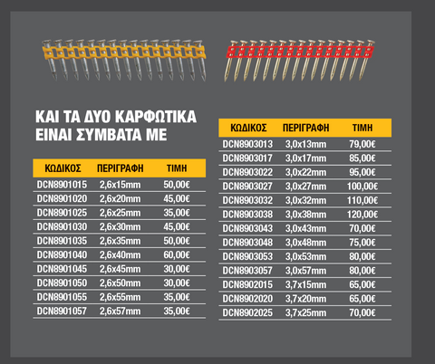 DCN890P2-QW Καρφωτικό Ματαρίας 18V για Καρφιά